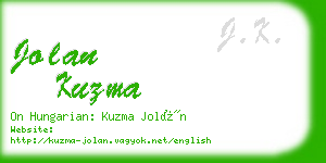 jolan kuzma business card